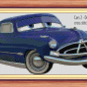 Cars 2 Doc Hudson cross stitch pattern, cross stitch, Doc Hudson pattern, Doc Hudson cross stitch, Cars 2 cross stitch, Cars 2 pattern