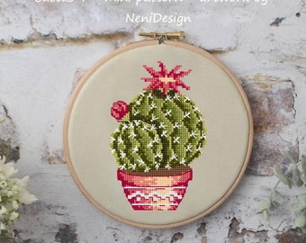 Cactus 4 mini pattern Cross stitch pattern Cactus pattern Cactus cross stitc Plant pattern Home decor Wall decor Desert flower cross stitch