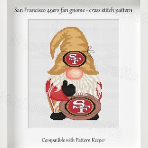 Football fan Gnome Cross stitch pattern American Football team Cute gnome pattern DIY Cute decoration Home decor Football gnome Kids room