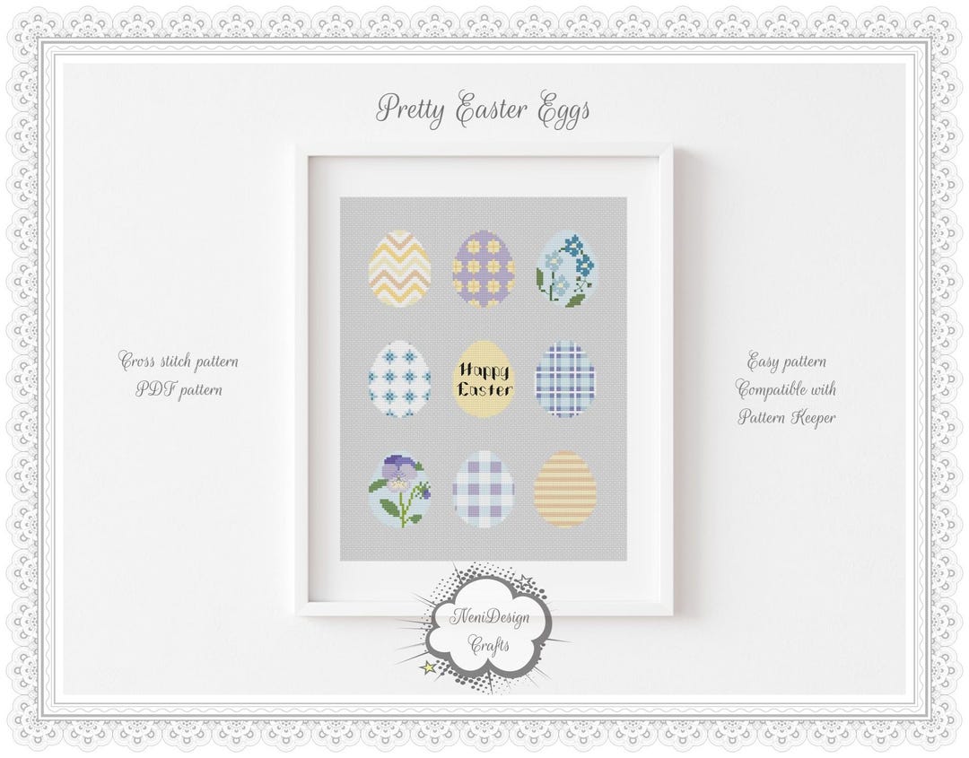 Floral Easter Egg Cross Stitch Pattern (PDF Pattern) - Etsy