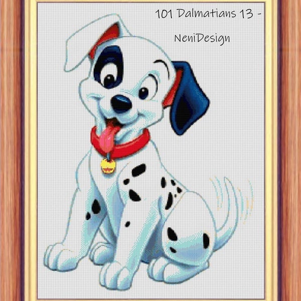 101 Dalmatians 13 Cross stitch pattern Cross stitch Dalmatians Modern kids room pattern Kids room decoration DIY tale hero Dog pattern