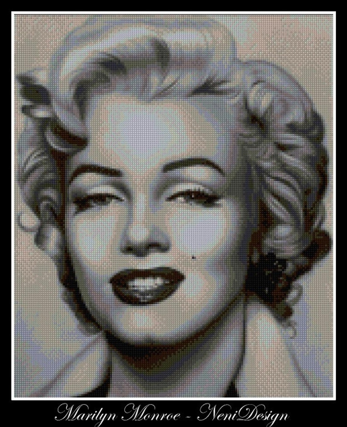 Marilyn Monroe Cross Stitch Pattern Cross Stitch Marilyn Cross - Etsy
