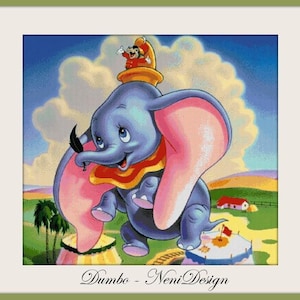 Padrão de ponto cruz Dumbo Padrão Dumbo Decoração de quarto infantil DIY Ponto cruz Dumbo Ponto cruz Heróis de contos Padrão Dumbo fofo Quarto infantil