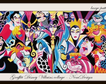 Graffiti Villains Collage Cross Stitch Pattern (PDF)