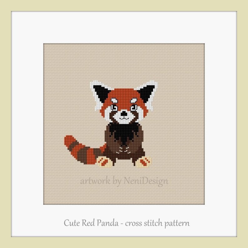 Cute Red Panda Cross Stitch Pattern Jungle Animal Cross - Etsy