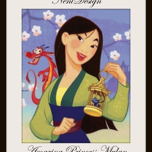Amazing Princess Mulan Cross stitch pattern DIY princess Mulan Kids room decoration Embroidery princess DIY cross stitch DIY Mulan Tale