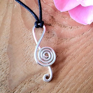 Silver Music Note Pendant, Treble Clef Spiral Musical Pendant, Gift for Musicians, Music Lover Gift, Festival Pendant