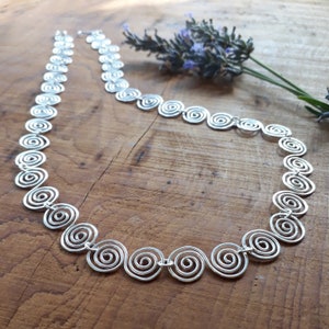 Celtic Alice Silver Spiral Necklace