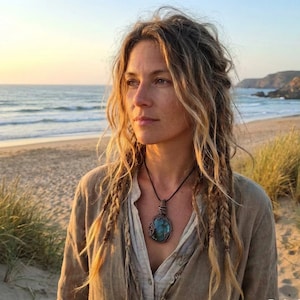 Labradorite Copper Wire Wrapped Pendant: Adjustable Necklace