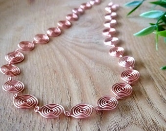 Raw Copper Spiral Necklace: Bohemian Celtic Jewellery
