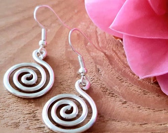 Silver Spiral Earrings, Spiral Earrings, Silver Earrings, Sterling Silver Earrings, Silver Jewellery, Gifts for Mum, Mothers Day Gifts