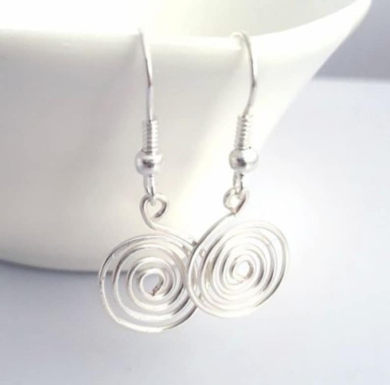 Silver spiral Celtic necklace and earring set