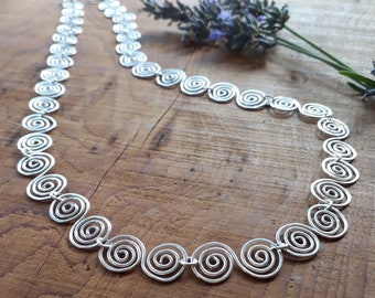 Celtic infinity silver spiral necklace