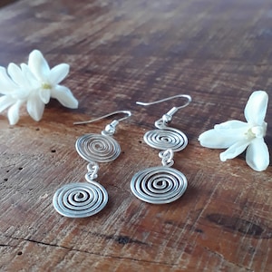 Silver Celtic Spiral Earrings, Silver Spiral Earrings, Silver Jewellery, Sterling Silver Earrings, Fine Silver Earrings, Silver Plate