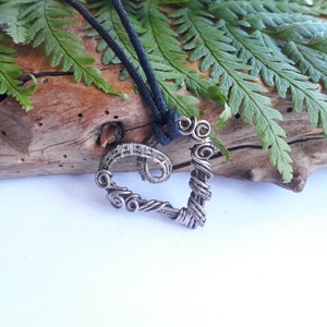 Silver wire wrapped heart pendant, heart necklace, oxidised fine silver pendant, gifts for wives