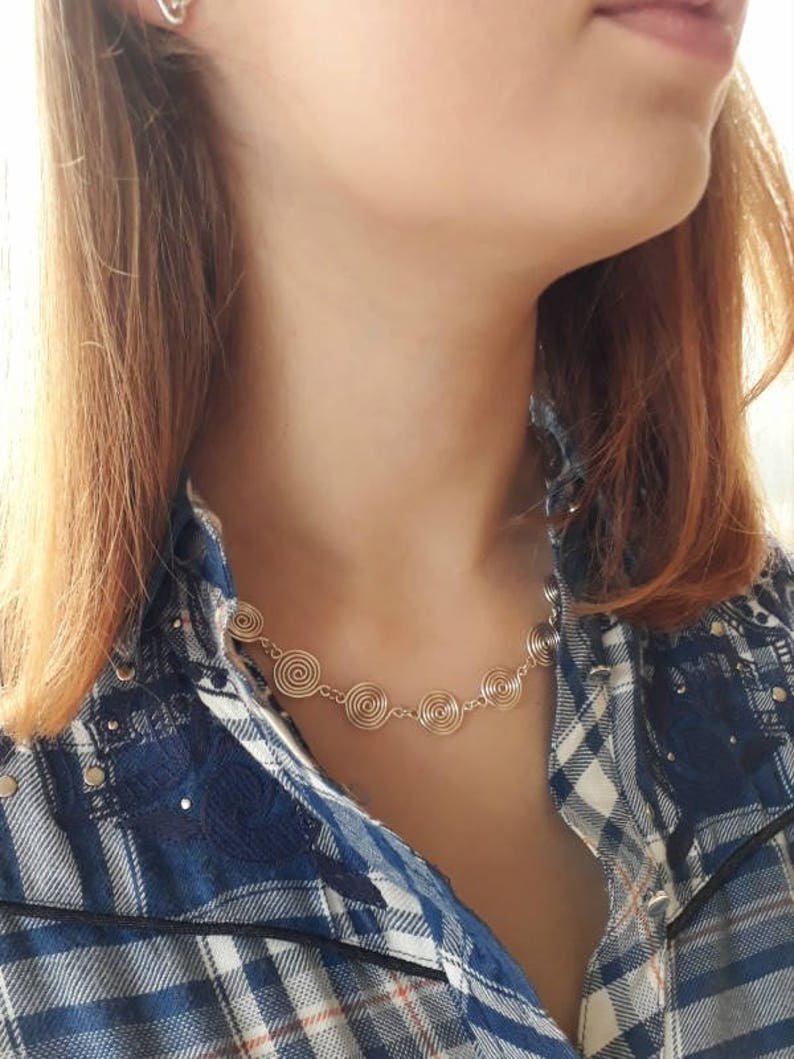 Silver spiral necklace, bracelet and earrings set in our open spiral design. Choose your silver grade - silver plate, sterling silver of fine silver. Choose your length and clasp type.