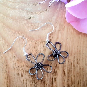 Flower Copper Earrings, Copper Jewellery, Gifts For Her, Birthday Gift For Women, Rustic Boho Earrings, Daisy Earrings, Floral Earrings