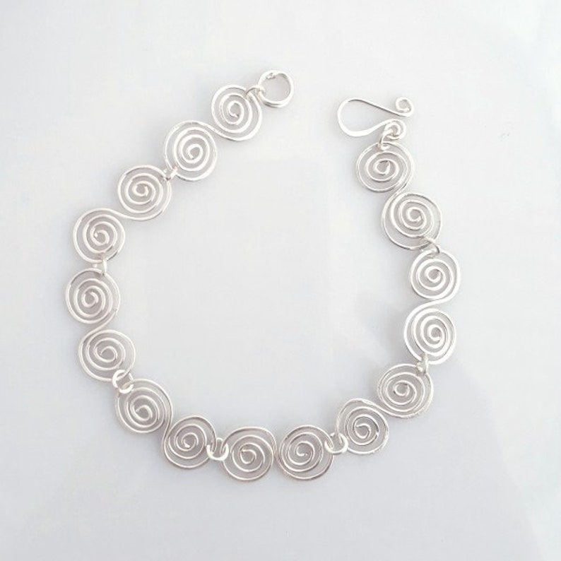 anniversary gift birthday gifts wedding jewellery Celtic Infinity silver spiral bracelet