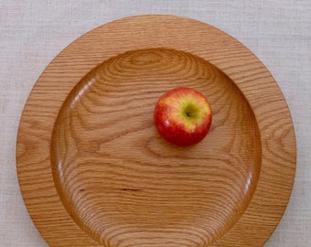 Handmade White Oak Serving Platter - Rustic Wooden Tray (14.75")