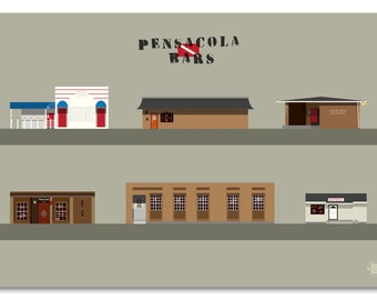 Pensacola Dive Bars Print