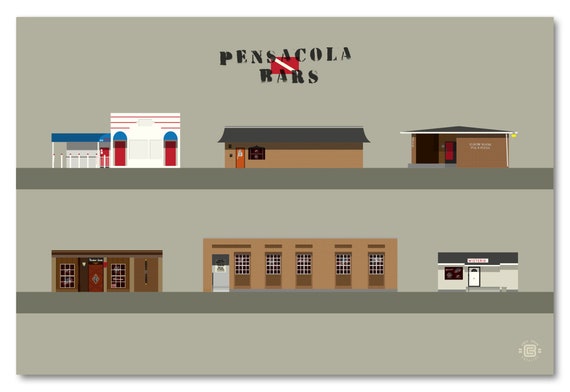 Pensacola Dive Bars Print