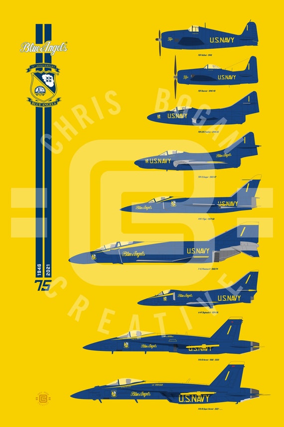 Blue Angels Chronology 75th Lithograph Print