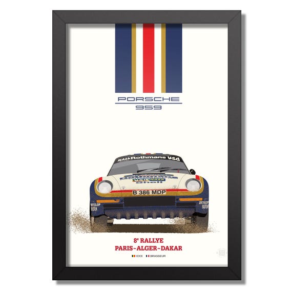 Porsche 959 Paris Dakar - Stamped, Unframed