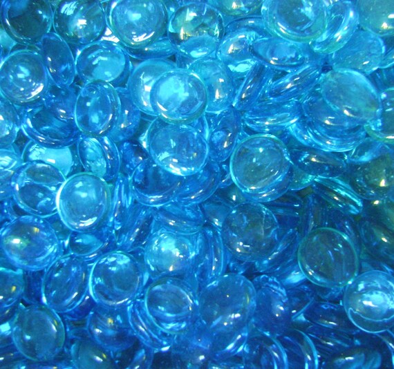 Large Flat Glass Marbles Light Blue, Glass Gems, Cabochons, Mosaics, Glass  Nuggets 