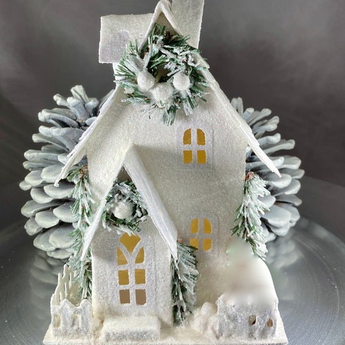 Putz Glitter House Kit DIY Village Julia Etsy