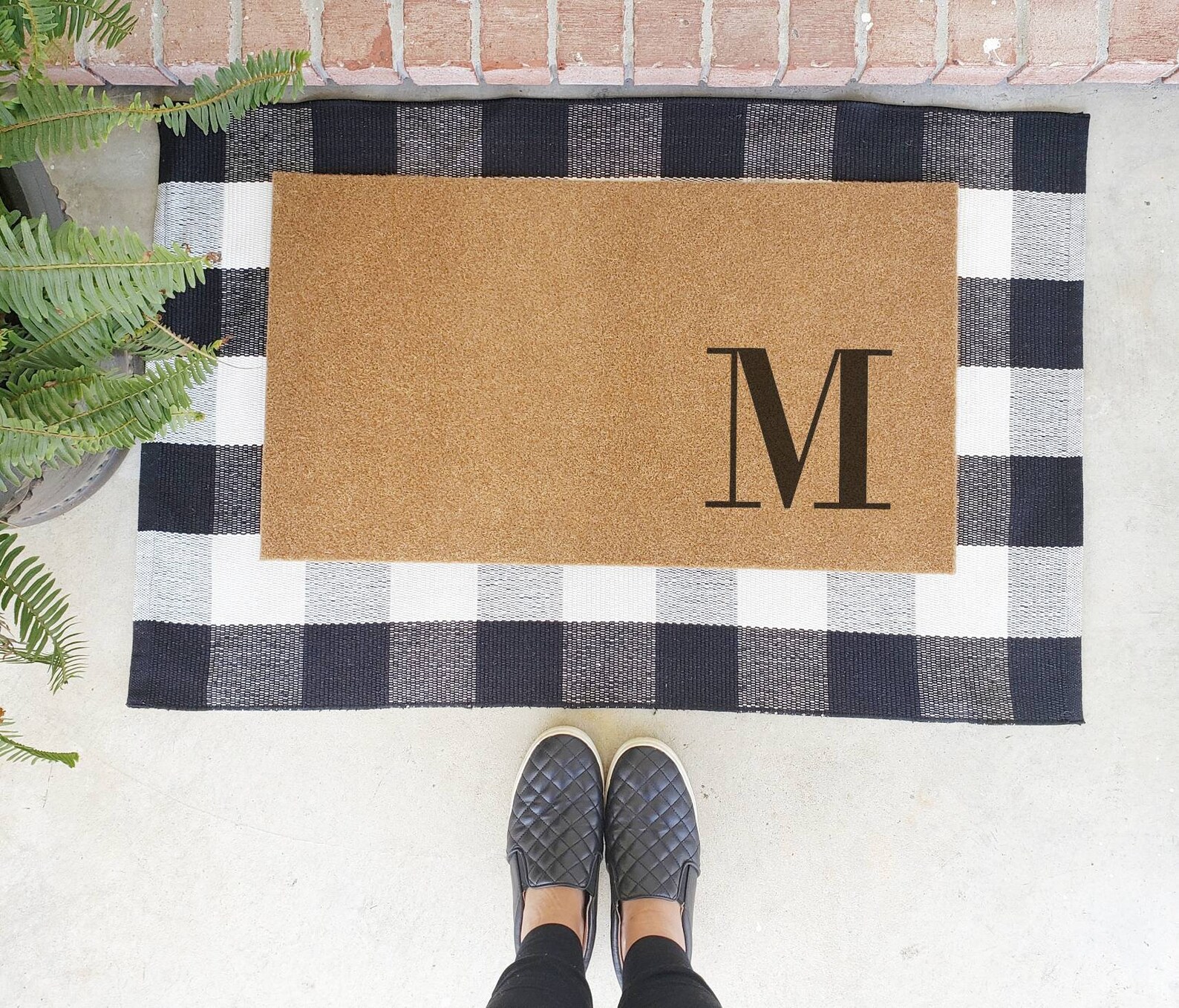 Customized Family Initial Mat Front Door Mat Entry Rug Etsy