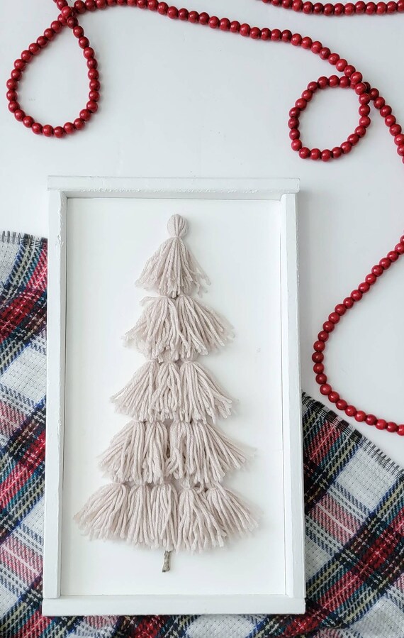 Tassel Framed Christmas Tree Christmas Decor Neutral - Etsy