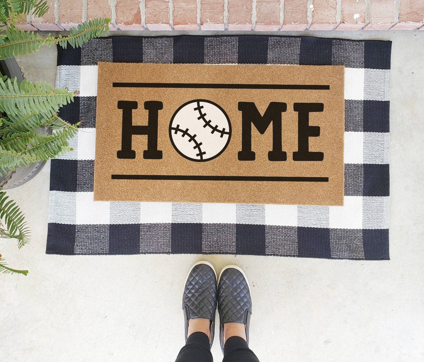 Home Baseball Front Porch Doormat Front Door Mat Entry Rug Etsy UK