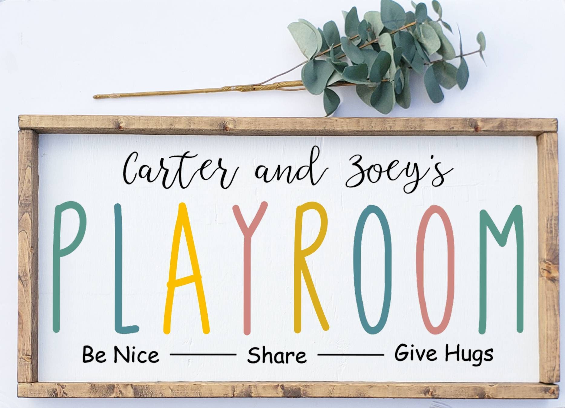 Playroom sign personalized sign wood sign wall art Etsy