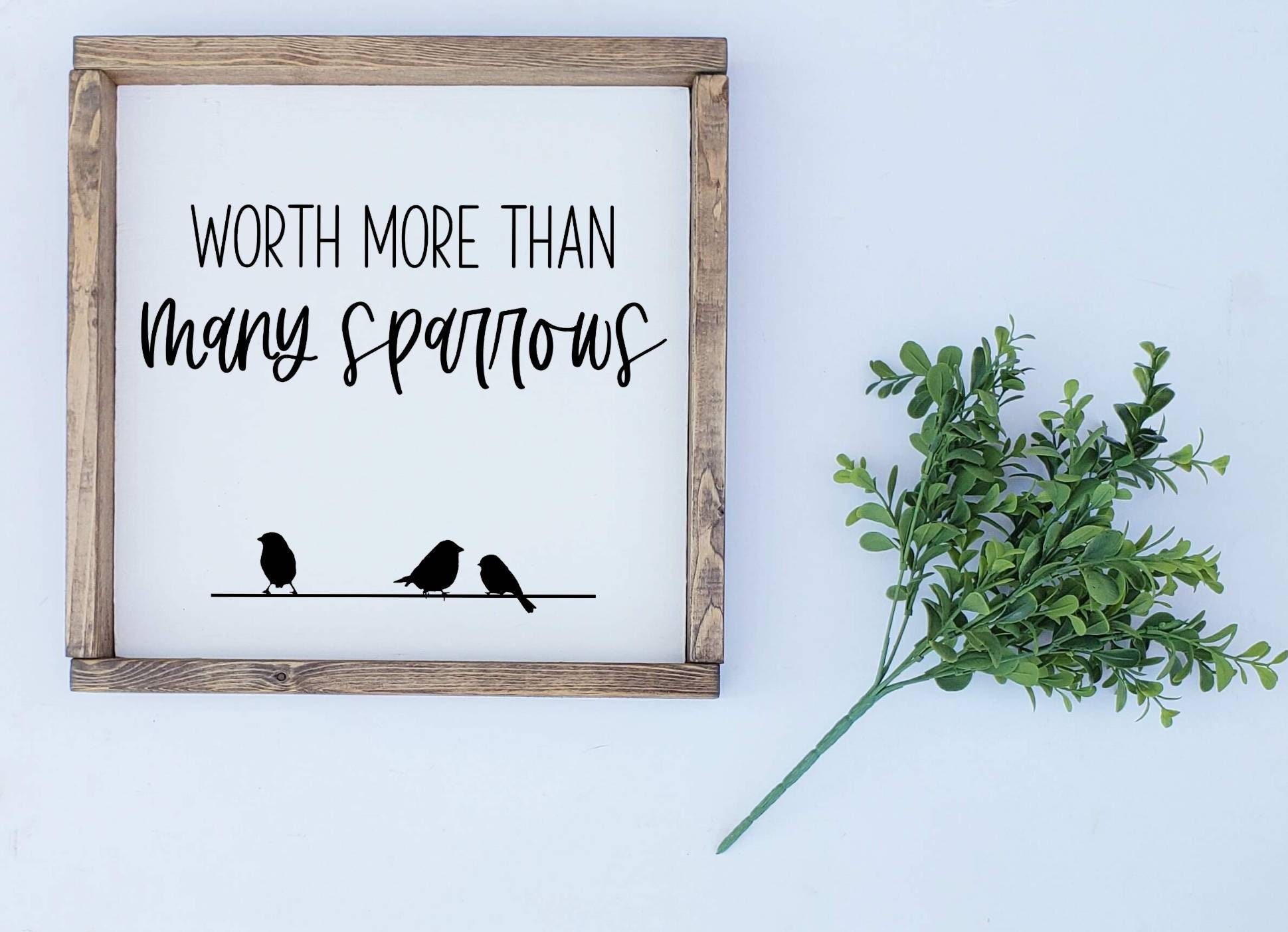 Worth More Than Sparrows Matthew 10:31 Faith Inspirational Wall Art ...