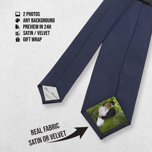 Anpassad slips i sammet, satin, personlig insticksetikett, bröllop, brudgum, presentetikett, minnen, far, årsdag | EU DDP Inga tullavgifter