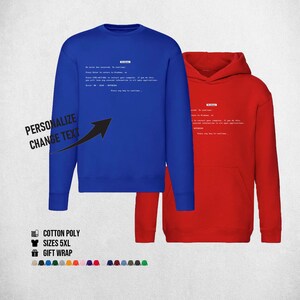 Personalisiertes BSoD RSoD Windows Blue Screen Of Death Geek Nerd Sweatshirt Geschenk für Ihn Ihr Gamer Hacker Nerdy Geeky Coder Hoodie3XL 4XL 5XL