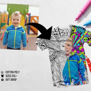 Custom coloring adult tshirt from drawing design your fullprint tee Create personalized clothing from photo | EU DDP No Customs Fees
