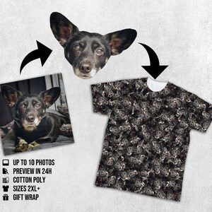 Custom faces tshirt of your pet - design your fullprint tee - Create persolanized all over clothing - Boyfriend Girlfriend Gift 3XL 4XL 5XL