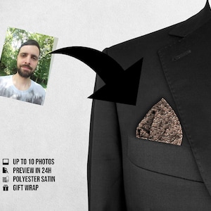 Custom faces handkerchief from your photo - design your suit napkin- Create persolanized Boyfriend Girlfriend Gift funny accesories