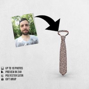 Custom faces neck tie from your photo - design your necktie - Create persolanized Boyfriend Girlfriend Gift funny accesories