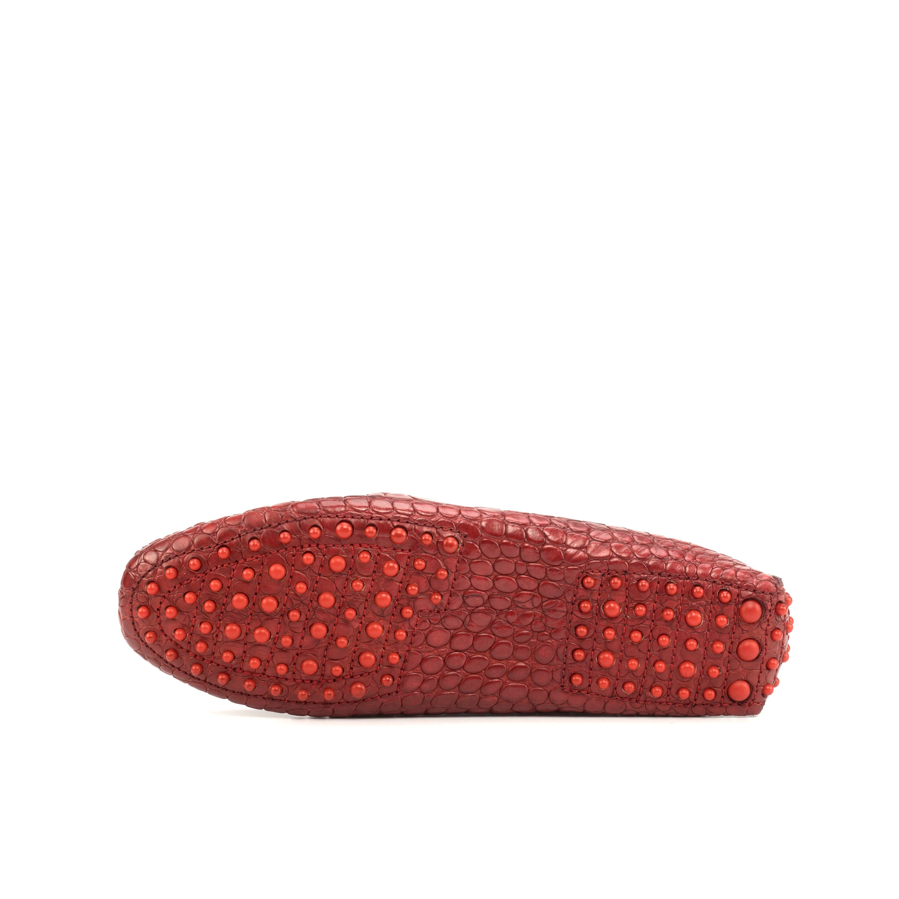 Red Croco-Print Leather Drivers Carlos Santana Jorge Driver Loafers for Men | Slip-on  main image 3