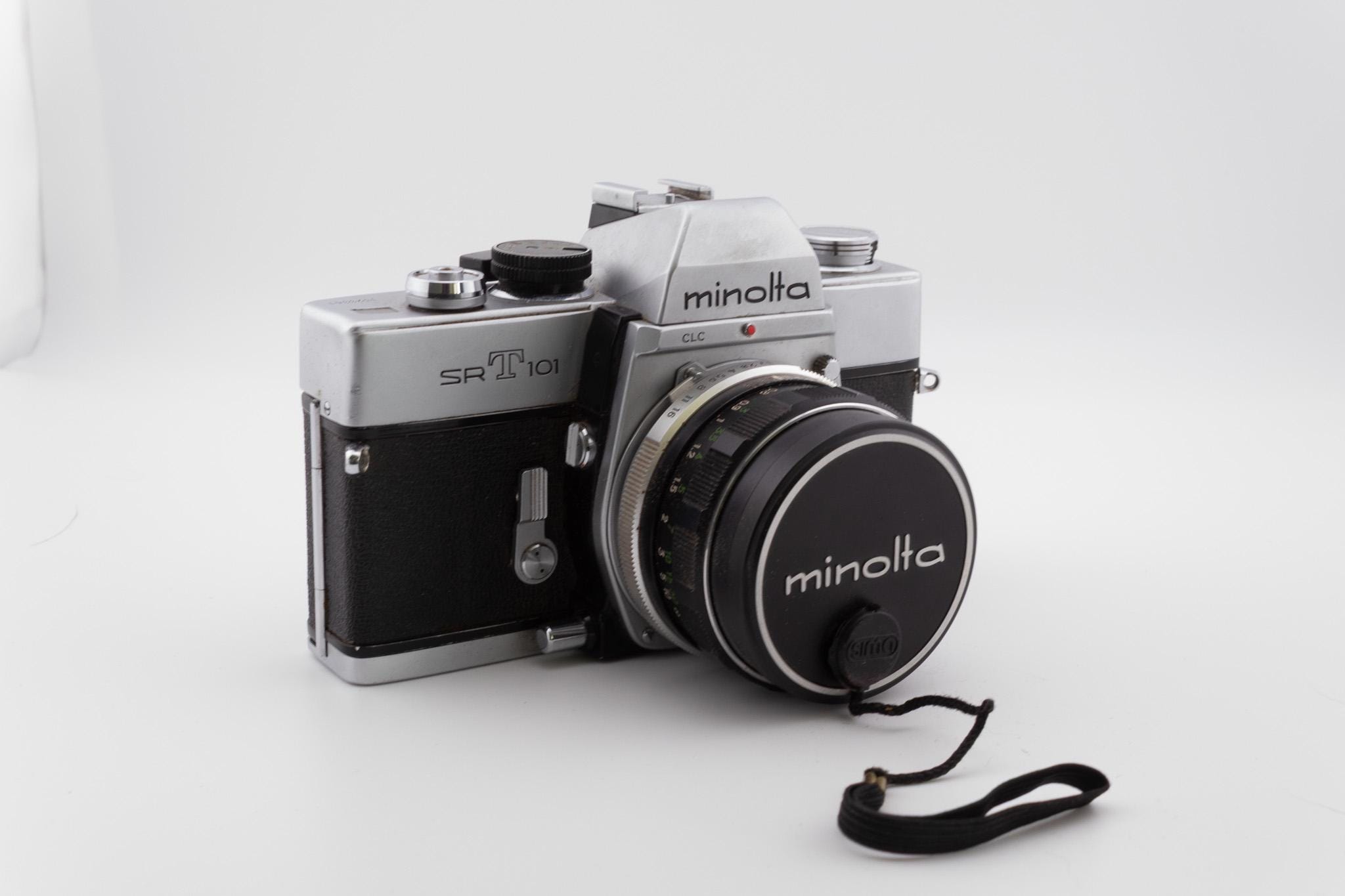 Minolta SRT 101 ROKKOR 55mm F1.7 ケース付き Minolta SRT101 SLR Film Camera ROKKOR-PF 55mm f1.7 Lens