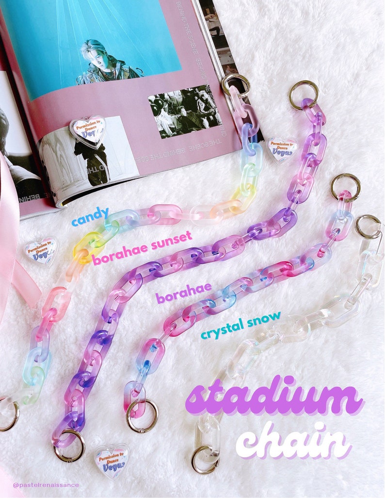 Stadium Chains for BTS PTD LV, Stray Kids | Purple Purse Strap for Clear Concert Bag 