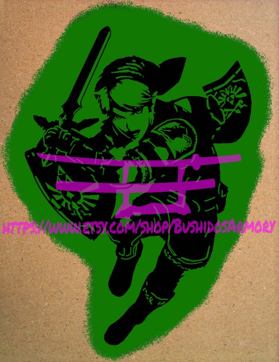 Download Free Legend Of Zelda Link Stencil Digital Vector Cutting Files Etsy SVG Cut Files
