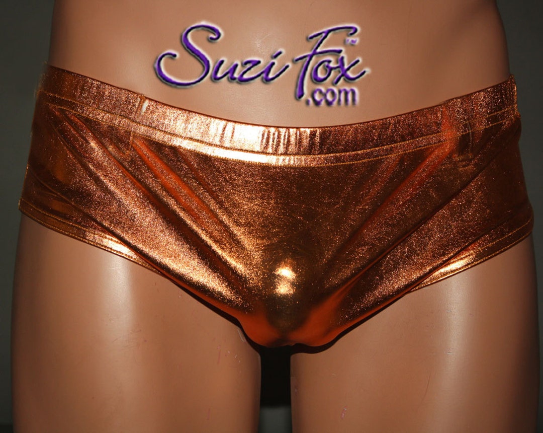 Men's Bikini Brief by Suzi Fox Shown in Metallic Foil Coated