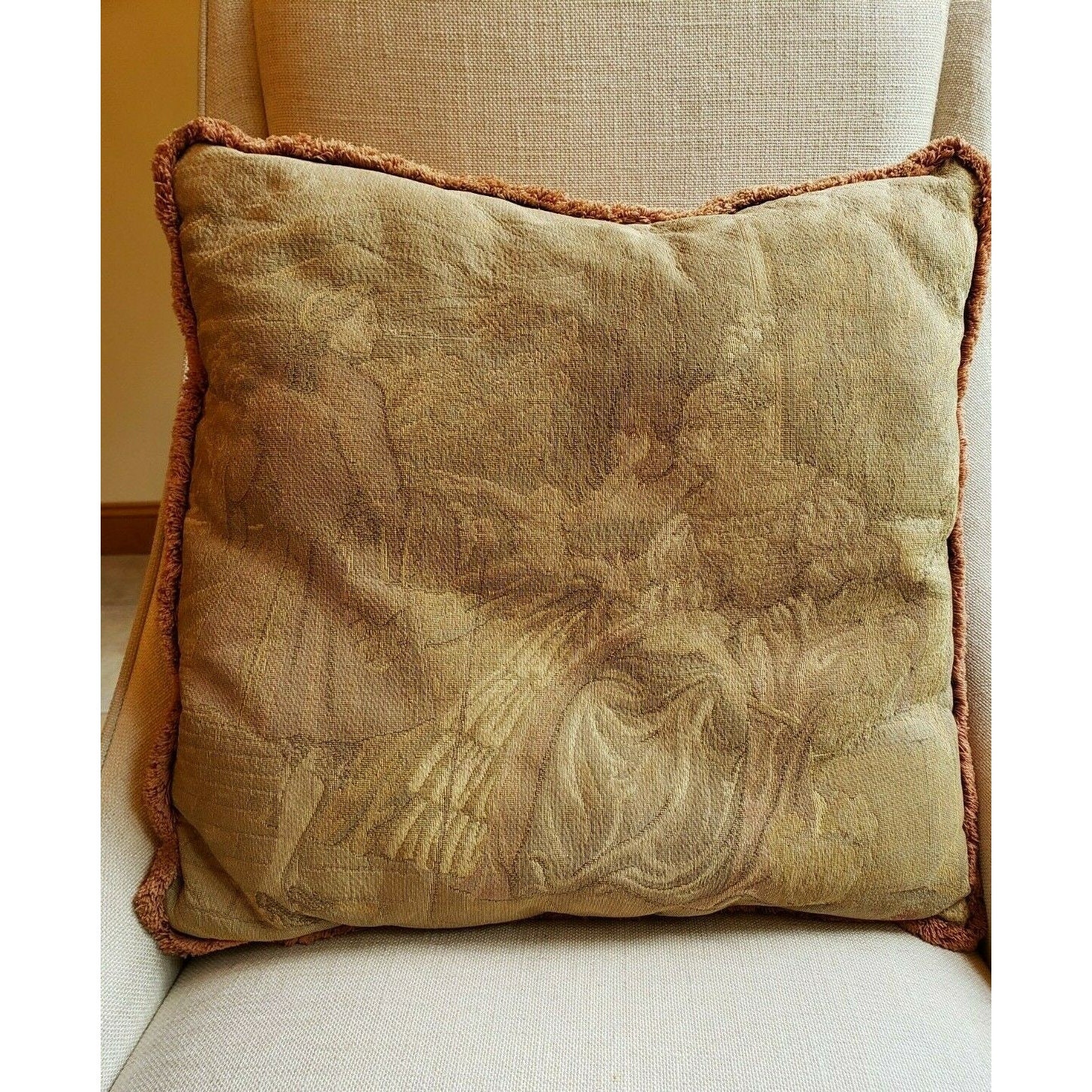 Antique / Vintage Tapestry Pillow French Style Velvet back Etsy