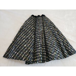 Vintage 50s Atomic Joe Davidson Originals Circle Skirt MidCentury Flocked