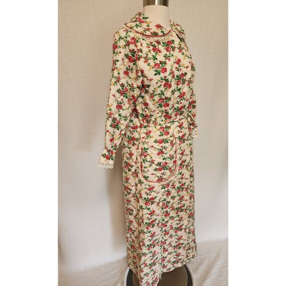 1970s /80s Womens Vintage Quilted Robe Button Fro… - image 7