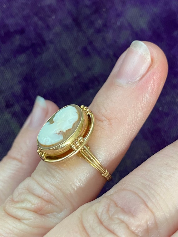 Antique Cameo Ring 10k Gold size 5.75 - image 6