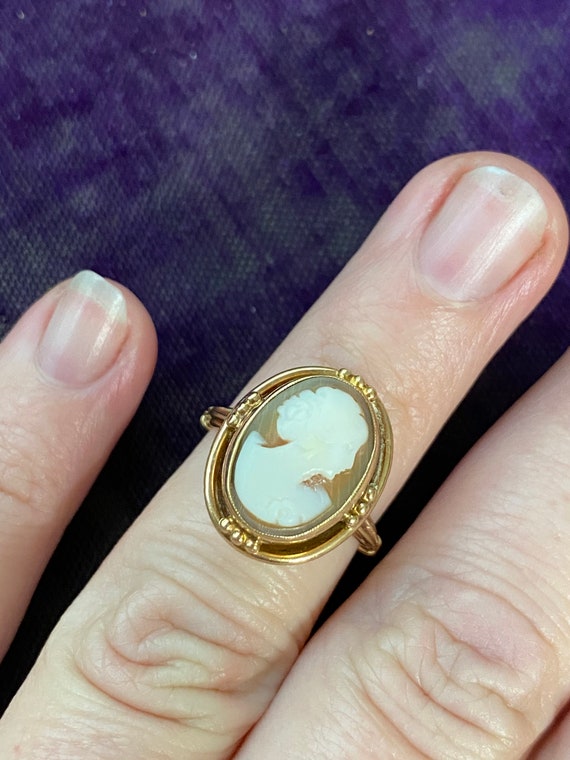 Antique Cameo Ring 10k Gold size 5.75 - image 7